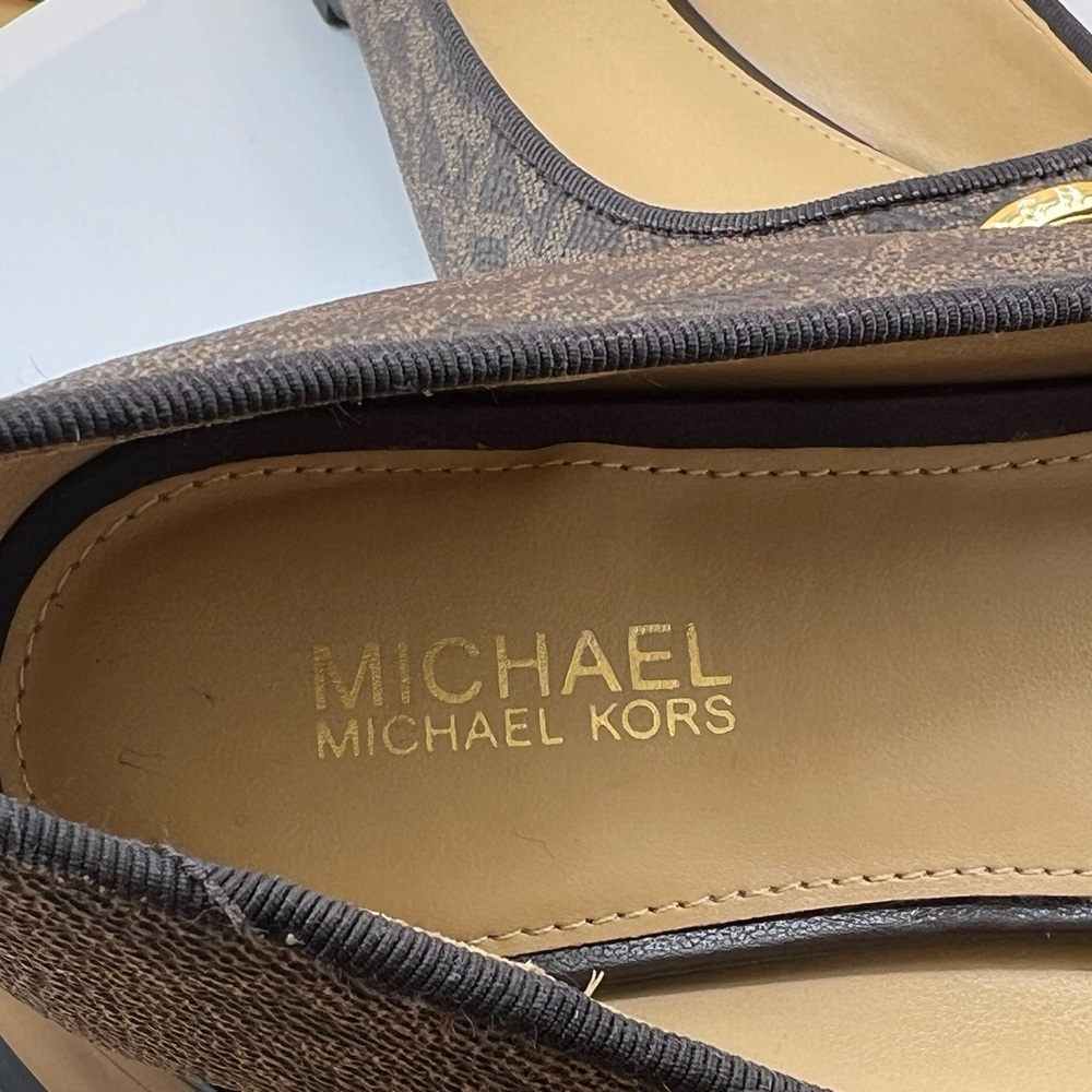 Michael Kors Brown & Gold Logo Ballet Flats - Women - Picture 10 of 10